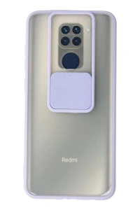 Xiaomi Redmi Note 9 Kılıf Palm Buzlu Kamera Sürgülü Silikon - Lila