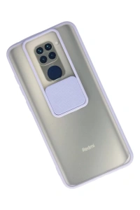 Xiaomi Redmi Note 9 Kılıf Palm Buzlu Kamera Sürgülü Silikon - Lila