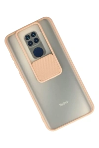 Xiaomi Redmi Note 9 Kılıf Palm Buzlu Kamera Sürgülü Silikon - Pembe