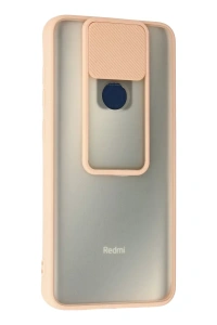 Xiaomi Redmi Note 9 Kılıf Palm Buzlu Kamera Sürgülü Silikon - Pembe
