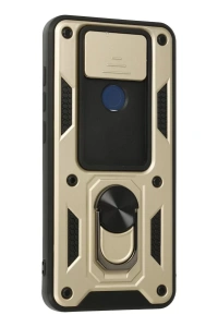 Xiaomi Redmi Note 9 Kılıf Pars Lens Yüzüklü Silikon - Gold