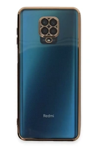 Xiaomi Redmi Note 9 Pro Kılıf Lensli Silikon - Gold