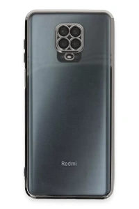 Xiaomi Redmi Note 9 Pro Kılıf Lensli Silikon - Gümüş