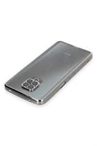 Xiaomi Redmi Note 9 Pro Kılıf Lensli Silikon - Gümüş