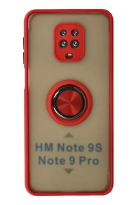 Xiaomi Redmi Note 9 Pro Kılıf Montreal Yüzüklü Silikon Kapak - Kırmızı