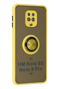 Xiaomi Redmi Note 9 Pro Kılıf Montreal Yüzüklü Silikon Kapak - Sarı