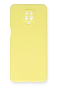 Xiaomi Redmi Note 9 Pro Kılıf Nano içi Kadife Silikon - Sarı