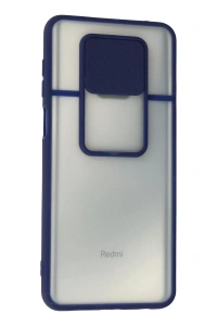 Xiaomi Redmi Note 9 Pro Kılıf Palm Buzlu Kamera Sürgülü Silikon - Lacivert