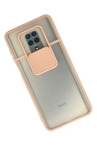 Xiaomi Redmi Note 9 Pro Kılıf Palm Buzlu Kamera Sürgülü Silikon - Pembe