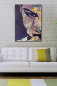 Yağlıboya Kadın Portre Gri Tonlarda Kanvas Tablo 50 x 70