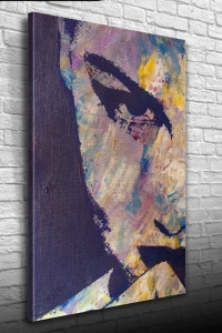 Yağlıboya Kadın Portre Gri Tonlarda Kanvas Tablo 50 x 70