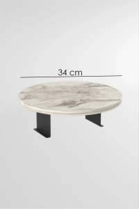 Yan Sehpa Ayarlanabilir Tepsi Dekoratif Modern Tepsi Krem