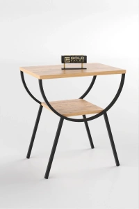 Yan Sehpa Komodin Metal Ayak CEVİZ