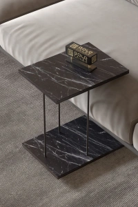 Yan Sehpa Tekerlekli Servis Sehpası HND Dikdörtgen Bendir