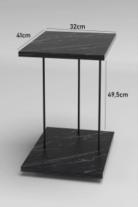 Yan Sehpa Tekerlekli Servis Sehpası HND Dikdörtgen Bendir