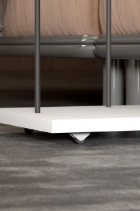 Yan Sehpa Tekerlekli Servis Sehpası HND Dikdörtgen Beyaz