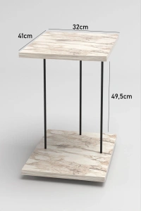 Yan Sehpa Tekerlekli Servis Sehpası HND Dikdörtgen Efes