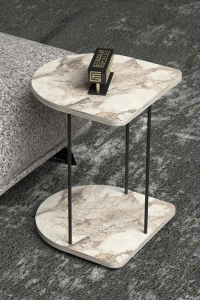 Yan Sehpa Tekerlekli Servis Sehpası Hnd Oval Efes