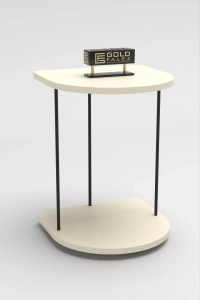 Yan Sehpa Tekerlekli Servis Sehpası Hnd Oval Krem