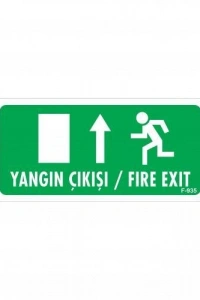 Yangın Çıkışı Yukarı Uyarı Levhası 17,5x25 KOD:935
