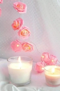 Yapay Gül Tasarımlı Dekoratif Led Işık Pilli (20 Gül)