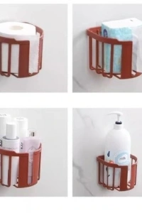 Yapışkanlı Çok Fonksiyonlu Banyo Organizeri BEYAZ