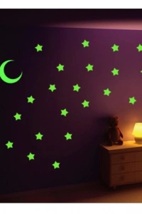 Yapışkanlı Fosforlu Ay Yıldız
