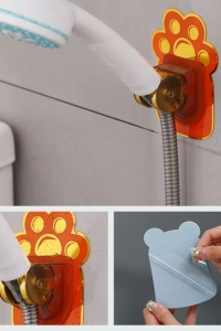 Yapışkanlı Hayvan Figürlü Hareketli Duş Başlığı Tutucu