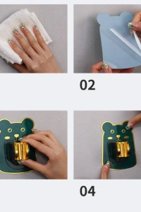 Yapışkanlı Hayvan Figürlü Hareketli Duş Başlığı Tutucu