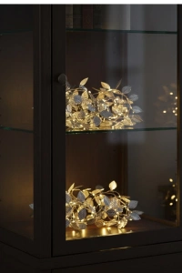 Yaprak Şekilli Gümüş LED Işık Pilli Dekoratif Aydınlatma