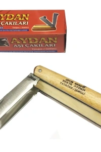 Yatağan İkili Ceviz Aşı Çakı,  Bıçağı - Ahşap Saplı