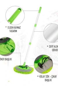 Yedek Bezli Mikrofiber Araba Yıkama Fırçası