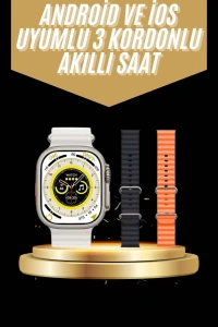 Yeni Nesil 3 Kordonlu Kol Saati 49 MM Amoled Ekran Akıllı Saat