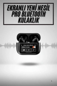 Yeni Nesil ANC Özellikli Çağrı Cevaplayan Dokunmatik Ekranlı Bluetooth Kulaklık Siyah