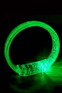 Yeşil Led Işıklı Baskı Yapılabilen Pilli Bileklik Bilezik