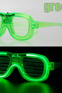 Yeşil LED Işıklı Parti Gözlüğü – Neon 3 Modlu
