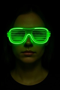 Yeşil LED Işıklı Parti Gözlüğü – Neon 3 Modlu