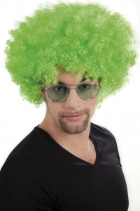 Yeşil Renk Kıvırcık Afro Bonus Peruk