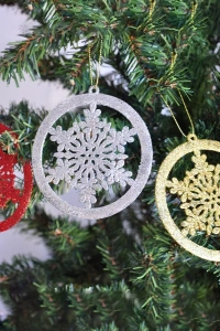 Yılbaşı Ağaç Süsü Simli 3lü Kar Figürü