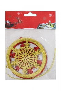 Yılbaşı Ağaç Süsü Simli 3lü Kar Figürü