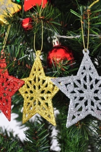 Yılbaşı Ağaç Süsü Simli 3lü Yıldız Figürü