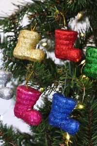 Yılbaşı Ağaç Süsü Simli Çizme 6lı