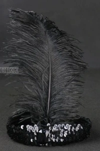 Yılbaşı Saç Tüyü Saç Bandı Siyah Renk