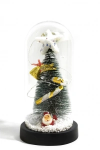 Yılbaşı Temalı Işıklı Dekoratif Cam Fanus - Model 1