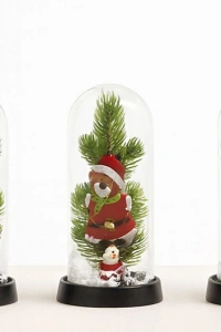 Yılbaşı Temalı Işıklı Dekoratif Cam Fanus - Model 8