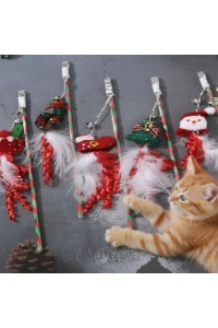 Yılbaşı Temalı Zilli Kedi Oyun Oltası