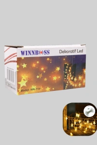 Yıldız Figürlü Led Şerit Işık 5m İç Mekan Dekor Aydınlatma