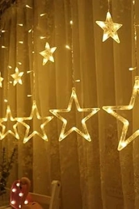Yıldız Sarkıtlı Perde LED Aydınlatma - 3m Genişlik, 8 Modlu, Günışığı Renk,Ev Süsleme Işığı