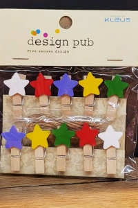 Yıldız Tasarımlı Mini Fotoğraf Mandalları