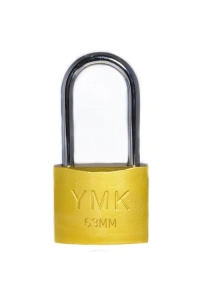 YMK Eko Sarı Boyalı Uzun Kancalı Asma Kilit 63mm